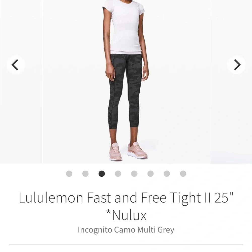 lululemon Fast and Free Tight II 25” Nulux Dark Camo Leggings size 6 - Picture 5 of 6